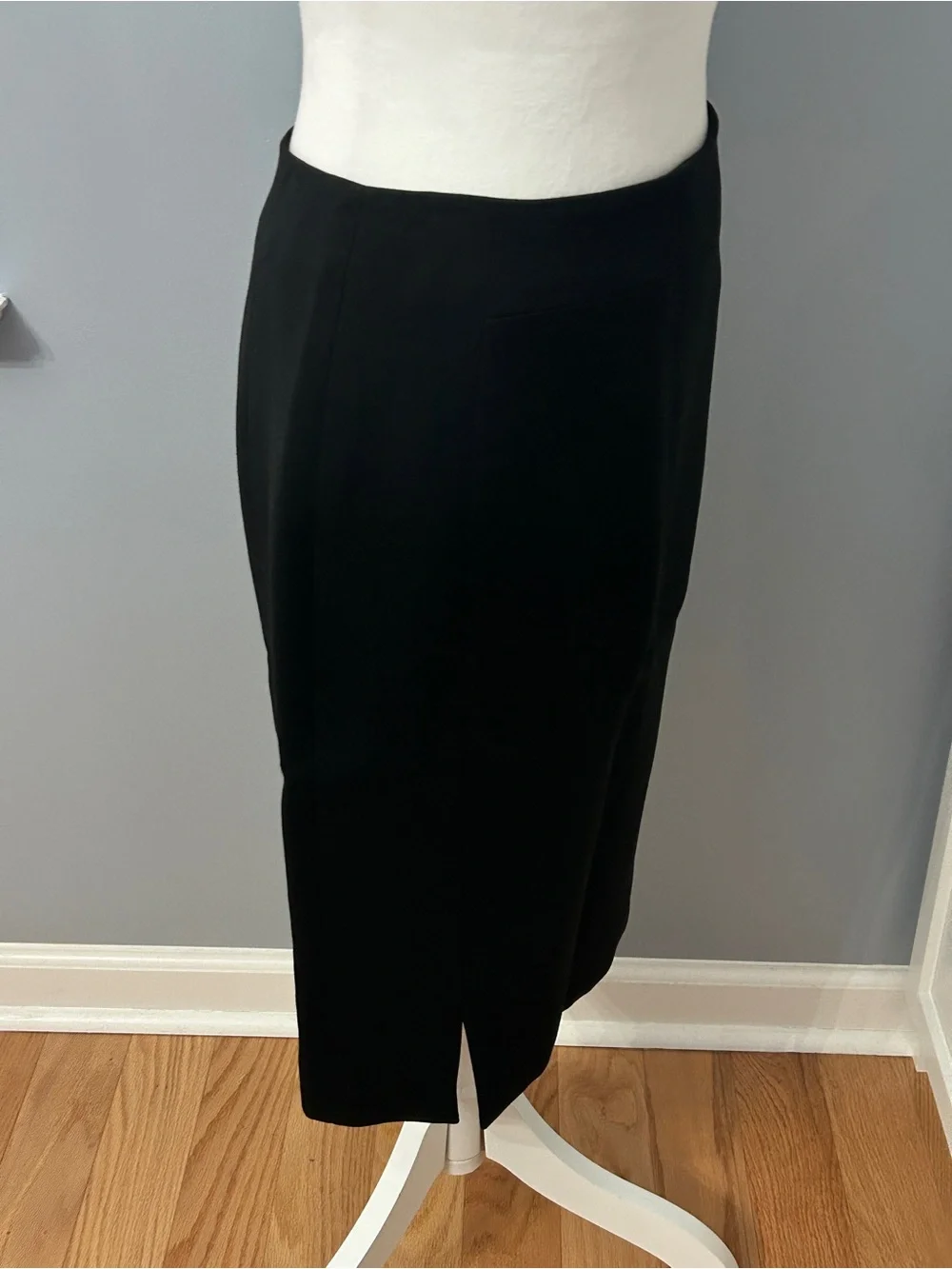 Ralph Rucci Black Silk Wool Blend Pencil Skirt Size 6 USA Lined Slit Designer